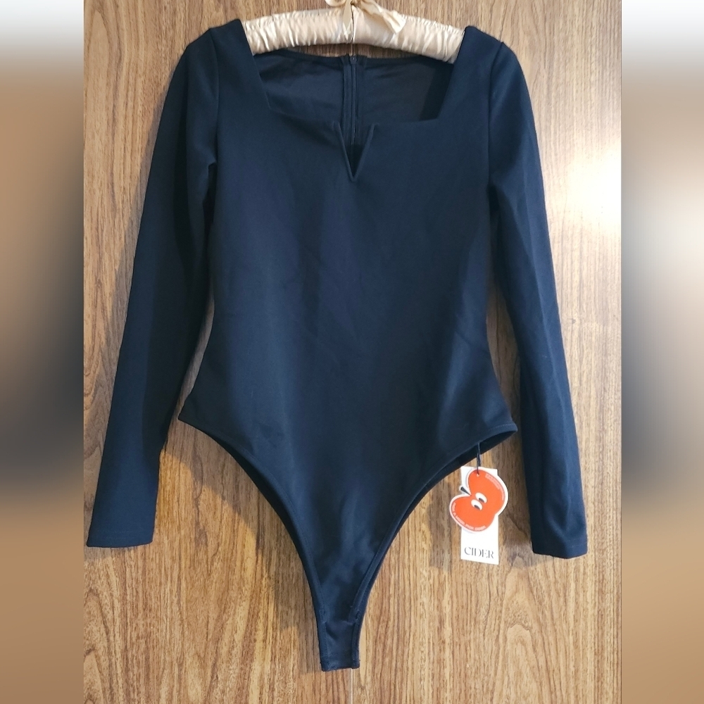 NWT CIDER Black Long Sleeve One Piece Size S